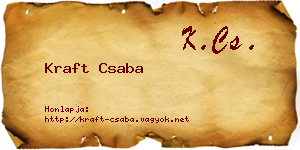Kraft Csaba névjegykártya