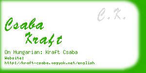 csaba kraft business card